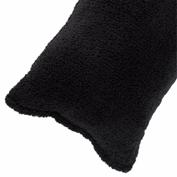 Daphnes Dinnette Body Soft Sherpa Pillow Cover with Zipper - Black DA3234931